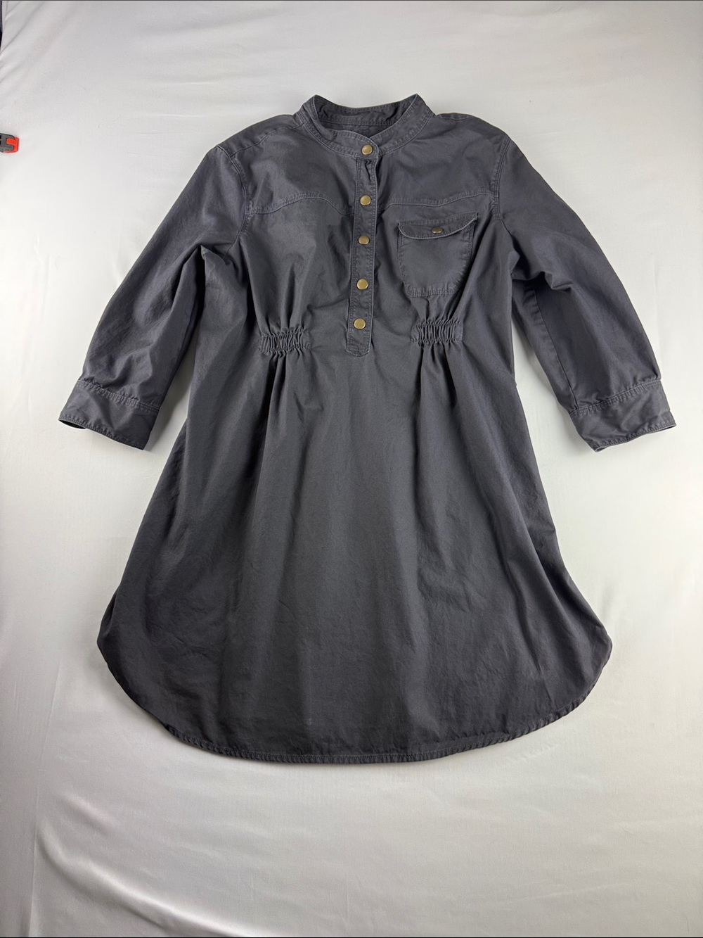 Gap Maternity Utility Tunic Dress 100% Cotton Snap Button Size L
